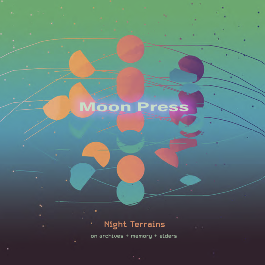 moon press issue 2 cover with green and blue background