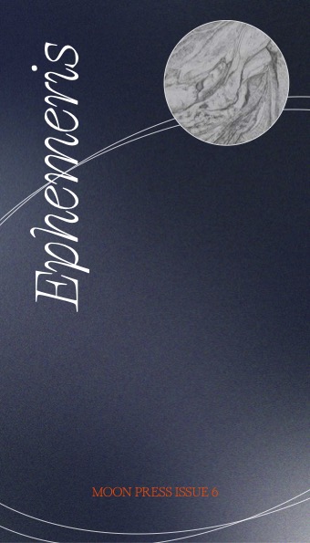 Tour de Moon zine Ephemeris front cover with moon