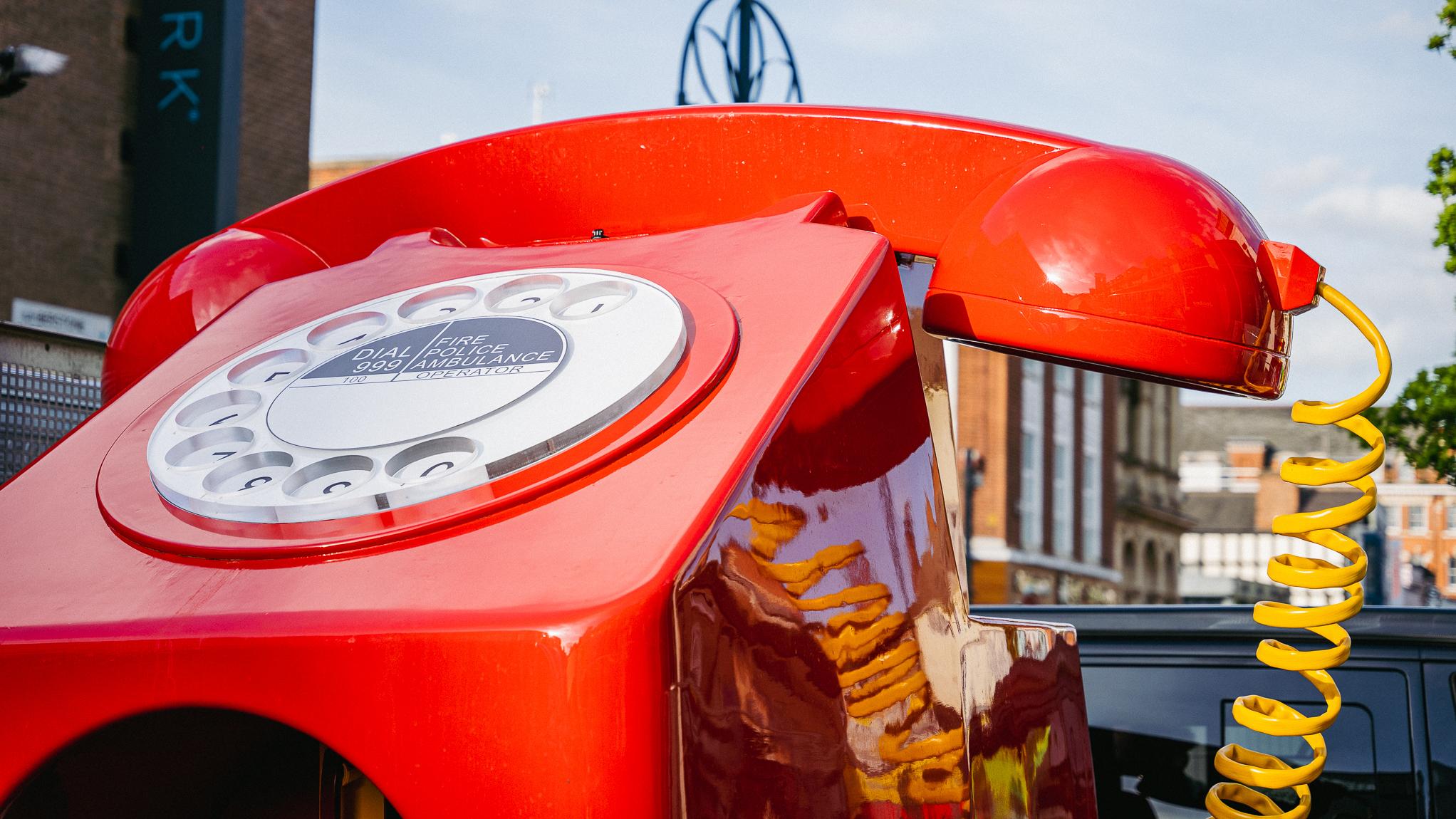 oversized red phone