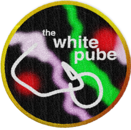 white pube friends patch